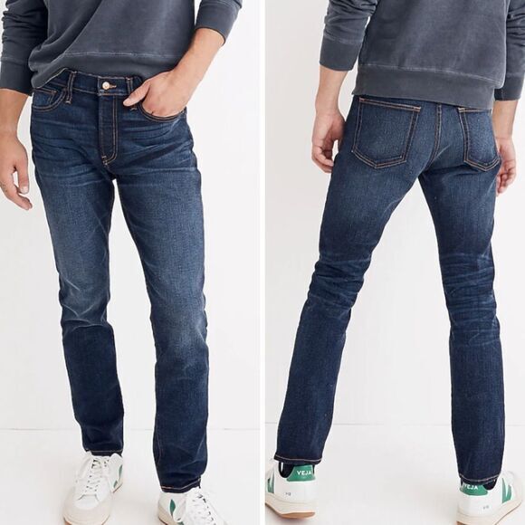NEW Madewell men's Slim Authentic Flex Jeans in Baxley‎ Wash, 33*32 - Picture 1 of 15
